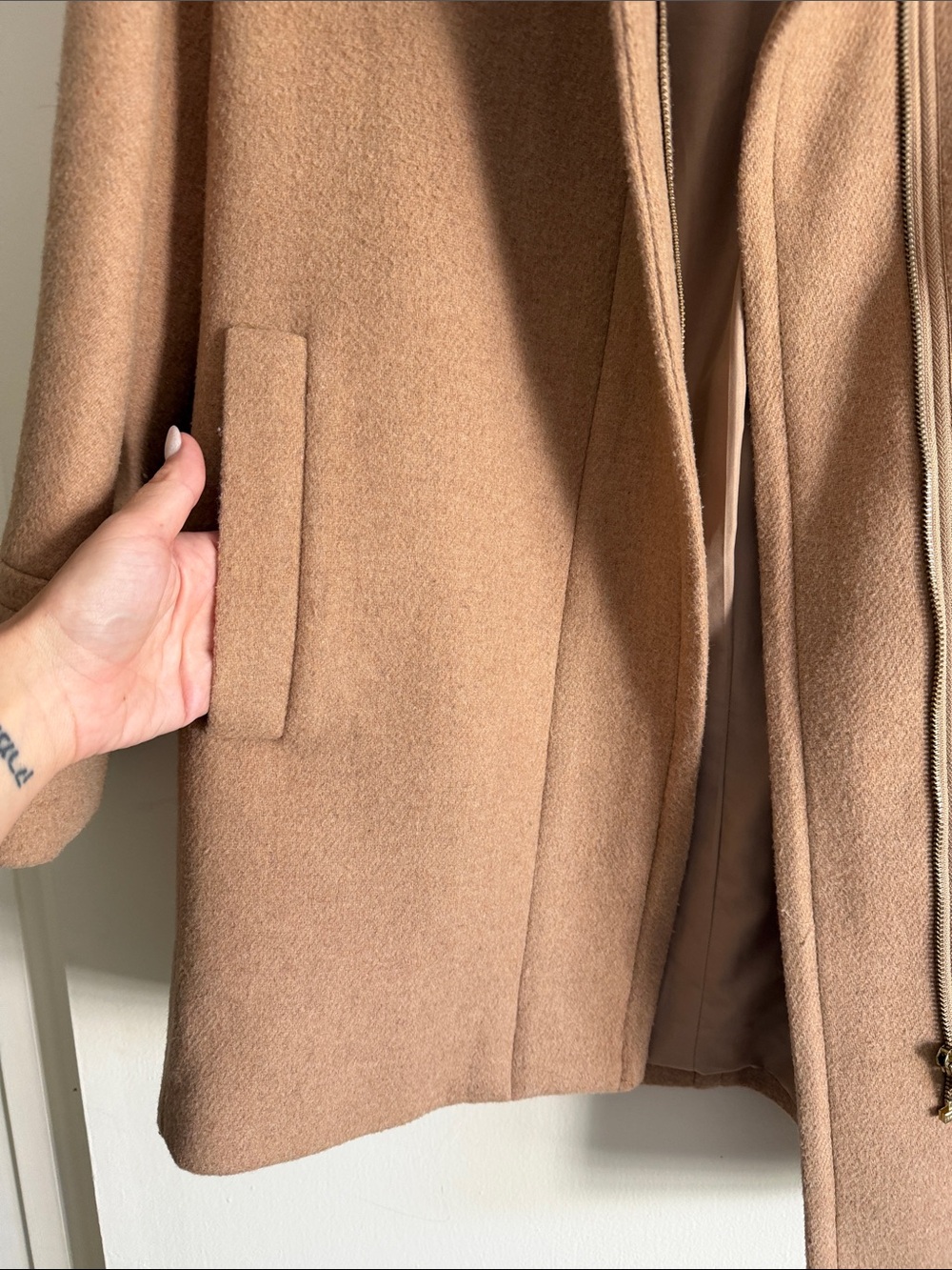 J. Crew Camel Wool-Blend coat - Picture 5 of 9